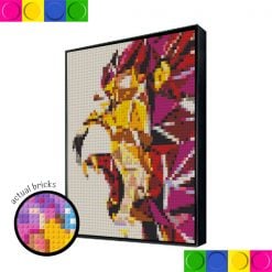 Golden Lion Head White Background 51.2 x 51.2cm