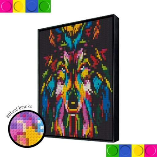 Colorful Wolf 2 - 51.2 x 51.2cm